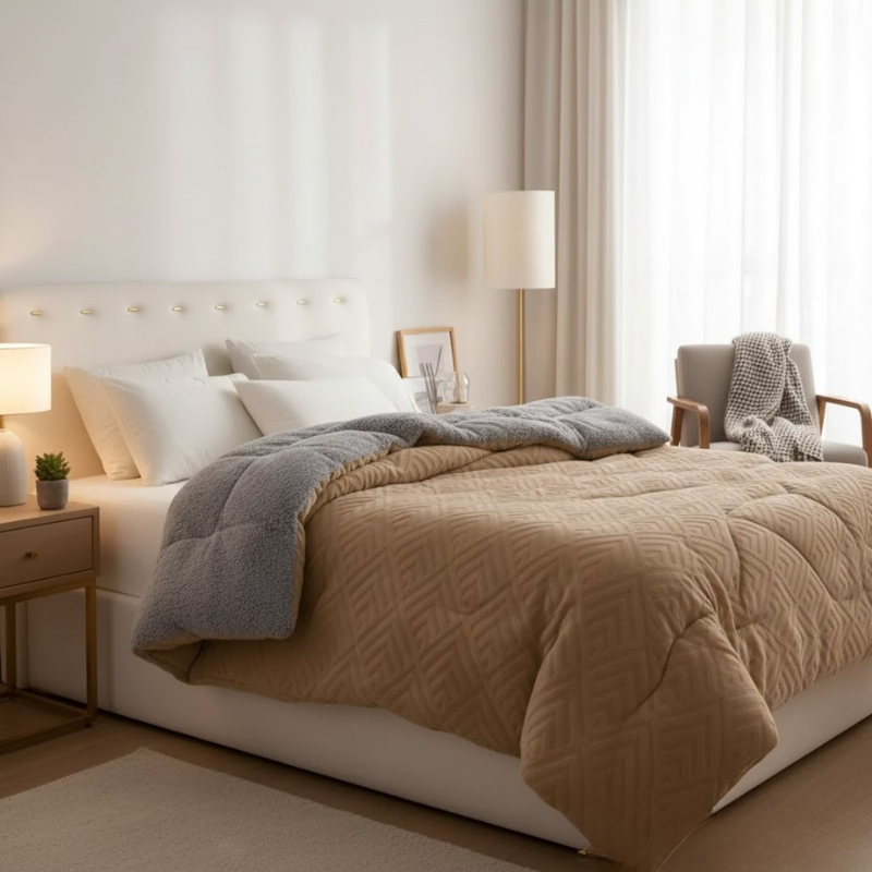 Wolkenweiche, doppelseitige Bettdecke – warm, waschbar und stilvoll