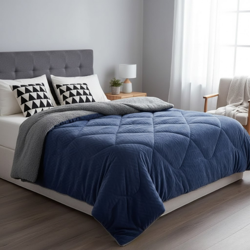 Wolkenweiche, doppelseitige Bettdecke – warm, waschbar und stilvoll