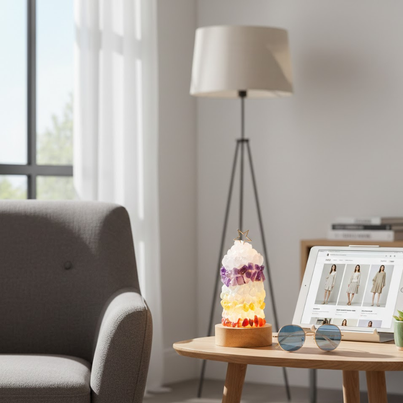 Luxuriöse LED-Tischleuchte – Art-Deco-Stil mit Edelsteinverzierungen