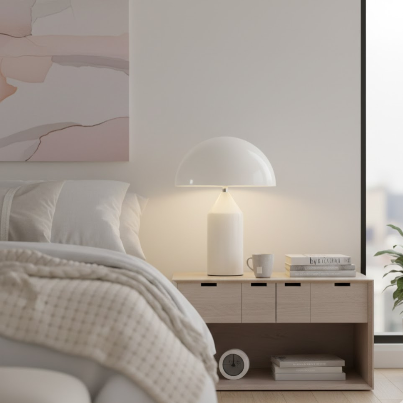 Moderne Designer-Tischleuchte – Ikonischer Atollo-Stil