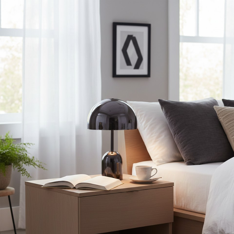 Elegante Tischleuchte in Kupferoptik – Stilvolles Ambientelicht