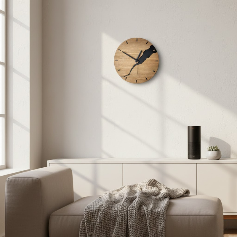 Handgefertigte rustikale Wanduhr aus Holz – Zeitloses Wohnaccessoire