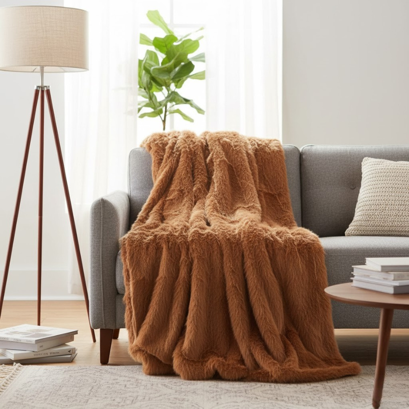Ultraweiche Plüschdecke aus Kunstfell – Stilvoller Komfort für jedes Zimmer
