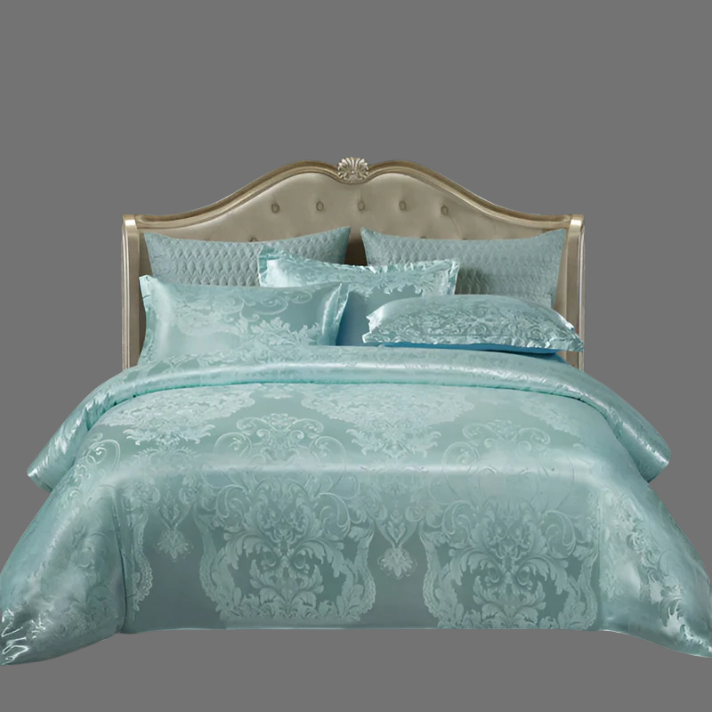 Luxuriöse europäische Satin-Bettwäsche – Elegantes Jacquard-Bettbezug-Set