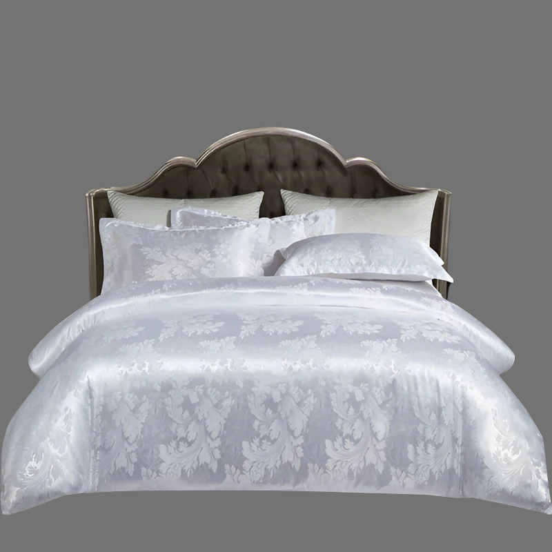 Luxuriöse europäische Satin-Bettwäsche – Elegantes Jacquard-Bettbezug-Set