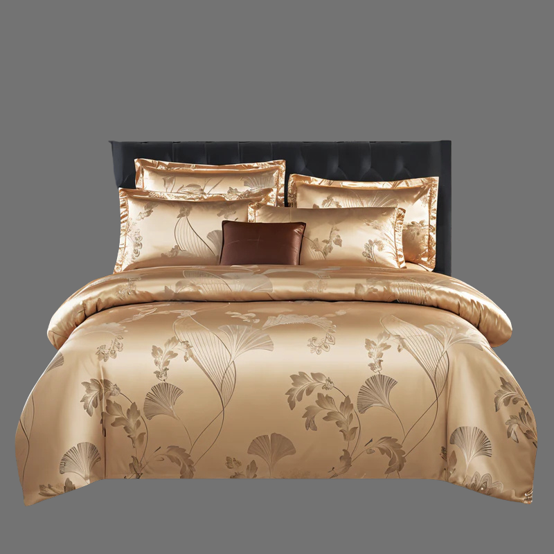 Luxuriöse europäische Satin-Bettwäsche – Elegantes Jacquard-Bettbezug-Set