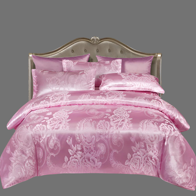 Luxuriöse europäische Satin-Bettwäsche – Elegantes Jacquard-Bettbezug-Set