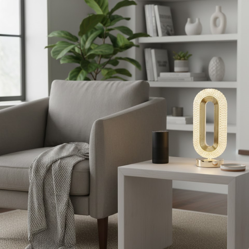 Moderne Acryl-Tischleuchte – Helligkeit per Touch einstellbar