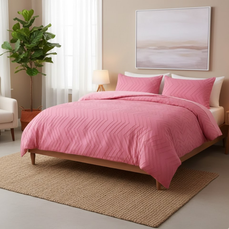 Atmungsaktiver Leinen-Bettbezug – Sommerstreifen, seidig weich und waschbar