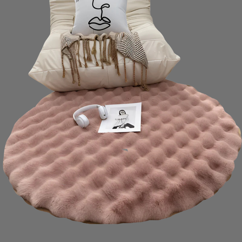 Runder, ultraweicher Plüsch-Fleece-Fußmatte – rutschfest und gemütlich für Zuhause