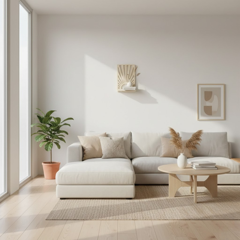 Dekoratives Sonnenstrahl-Regal aus Holz – Gemütliches Accessoire für Pflanzen und Dekoration