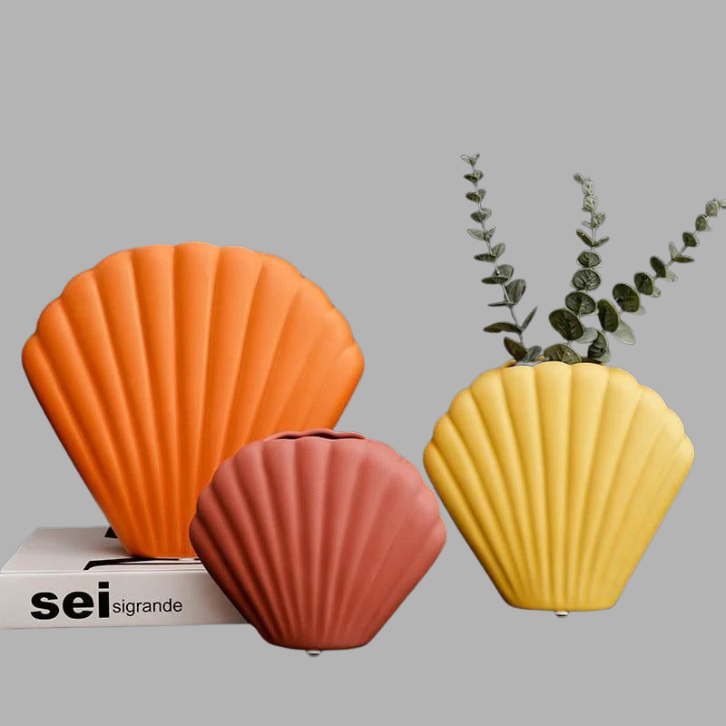 Von Muscheln inspirierte Vase – Küstendekor-Akzent