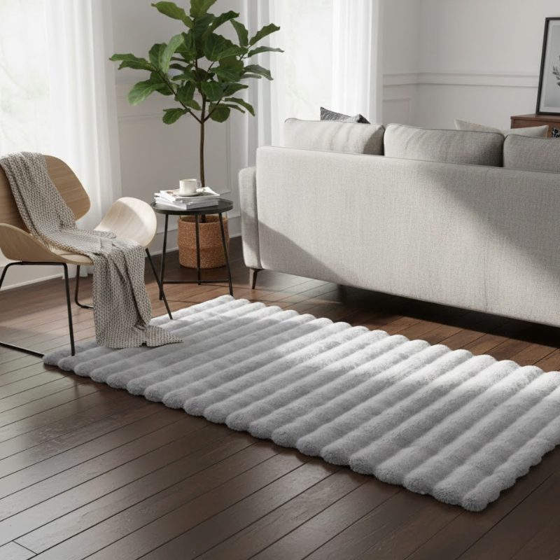 Weicher und stilvoller Kunstfellteppich – rutschfester Komfort für jeden Raum