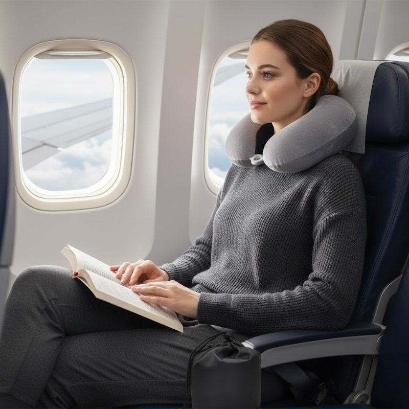 Hochwertiges Reise-Nackenkissen aus Memory-Schaum – Komfort für unterwegs