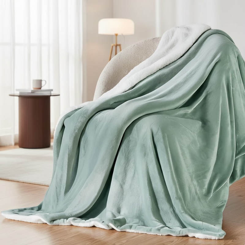 Ultraweiche Flanell-Sherpa-Decke – Dick, kuschelig und flauschig