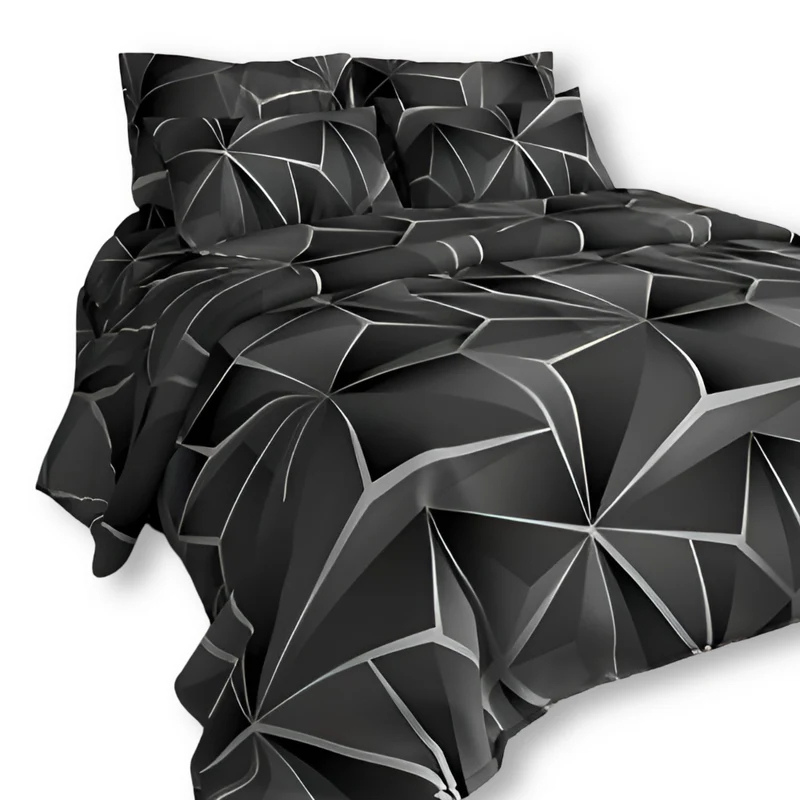 Luxuriöses 3D-Karo-Bettwäscheset – Plüschiger Bettbezug für gemütliche Stunden