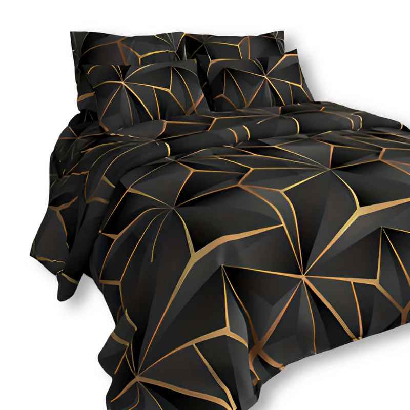 Luxuriöses 3D-Karo-Bettwäscheset – Plüschiger Bettbezug für gemütliche Stunden