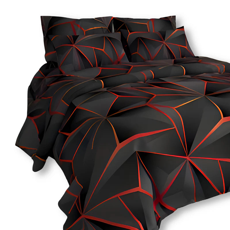 Luxuriöses 3D-Karo-Bettwäscheset – Plüschiger Bettbezug für gemütliche Stunden