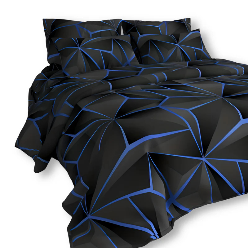 Luxuriöses 3D-Karo-Bettwäscheset – Plüschiger Bettbezug für gemütliche Stunden