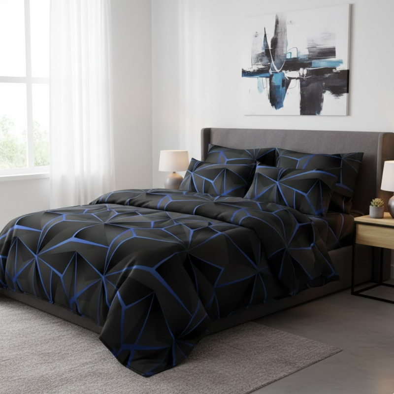 Luxuriöses 3D-Karo-Bettwäscheset – Plüschiger Bettbezug für gemütliche Stunden