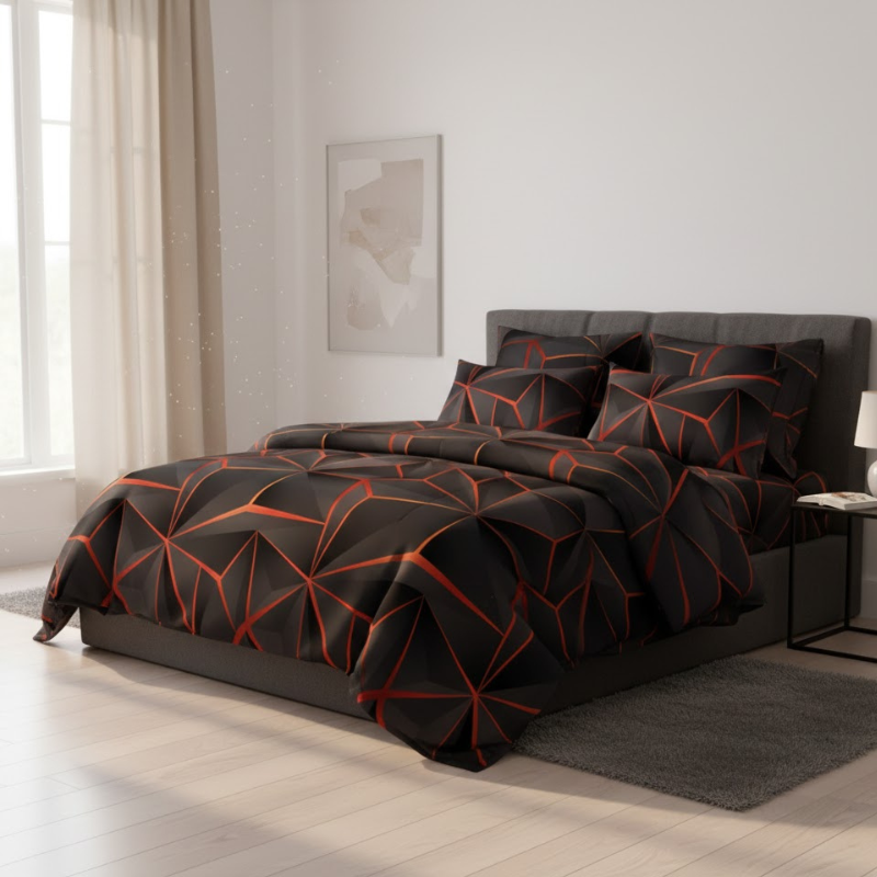 Luxuriöses 3D-Karo-Bettwäscheset – Plüschiger Bettbezug für gemütliche Stunden