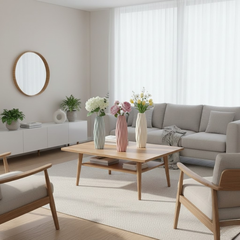 Moderne, eckige, schlanke Vase – elegante Blumendekoration für die Inneneinrichtung