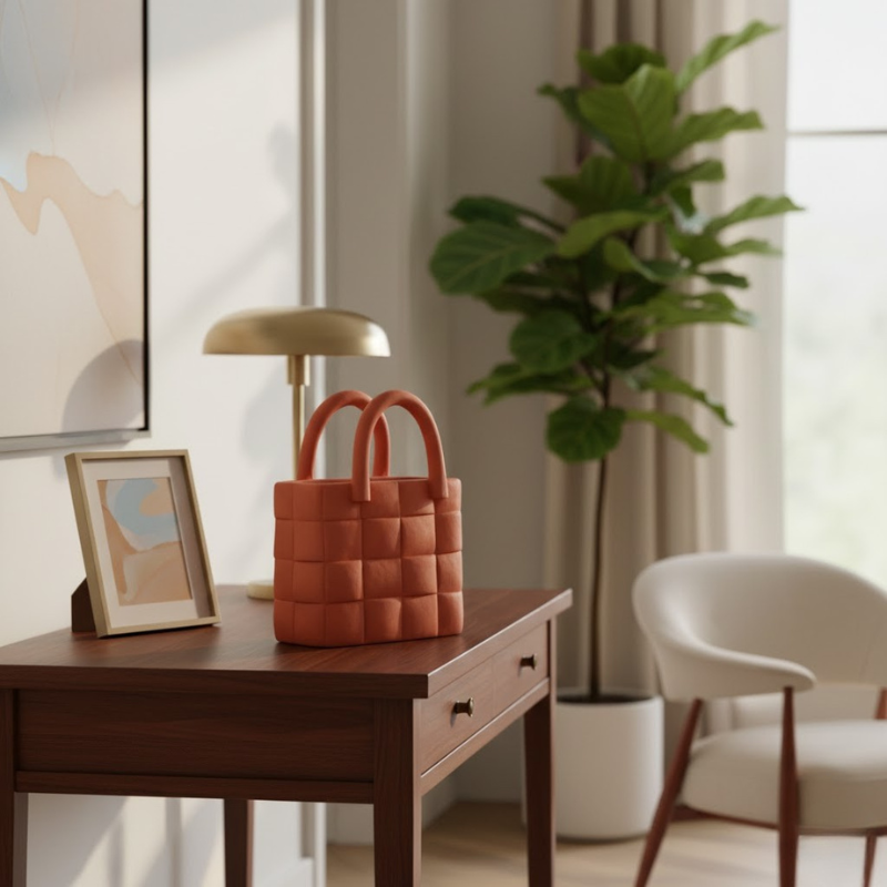 Handgefertigte, strukturierte Vase – Stilvolles Dekorationselement für Innenräume