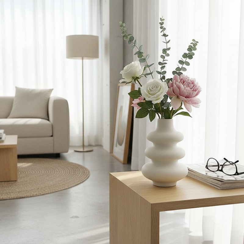 Zeitgenössische Keramikvase – Abstraktes Formdesign