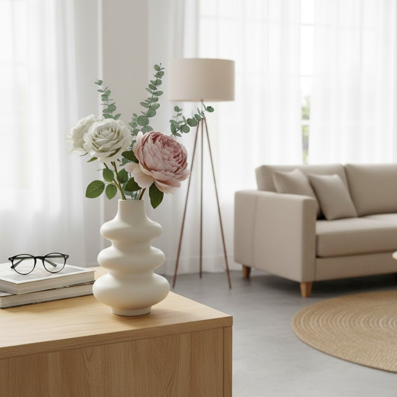 Zeitgenössische Keramikvase – Abstraktes Formdesign