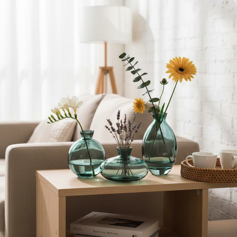 Elegantes Glasvasen-Set – Trio-Wohnaccessoire