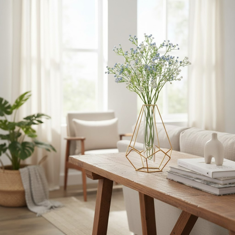 Moderne geometrische Vase – Skulpturales florales Wohnaccessoire