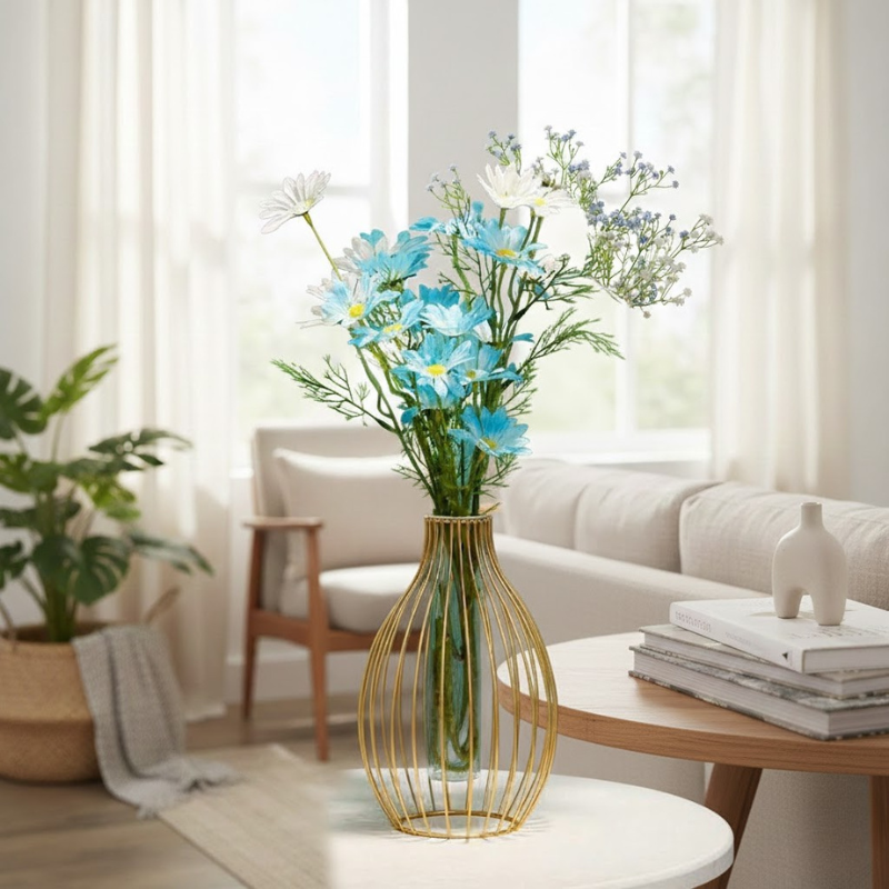 Moderne geometrische Vase – Skulpturales florales Wohnaccessoire