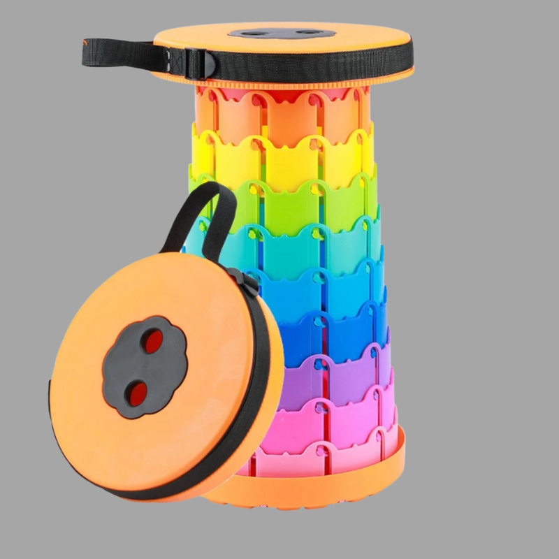 Tragbarer, verstellbarer Teleskophocker – rutschfester Reisesitz