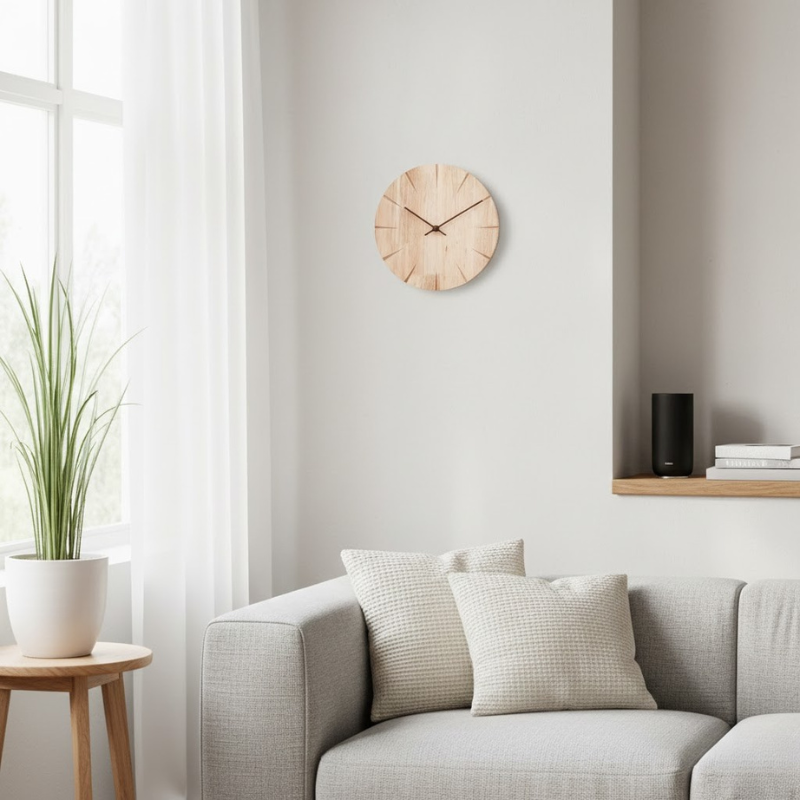 Handgefertigte Wanduhr aus Massivholz – Minimalistisches Pendeldesign