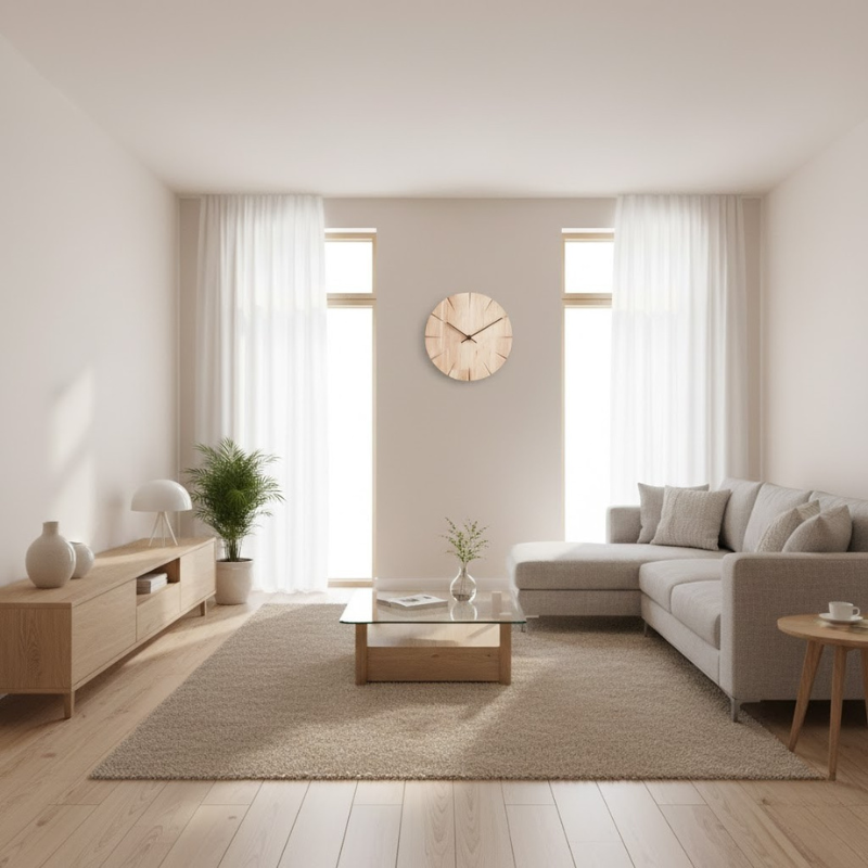 Handgefertigte Wanduhr aus Massivholz – Minimalistisches Pendeldesign