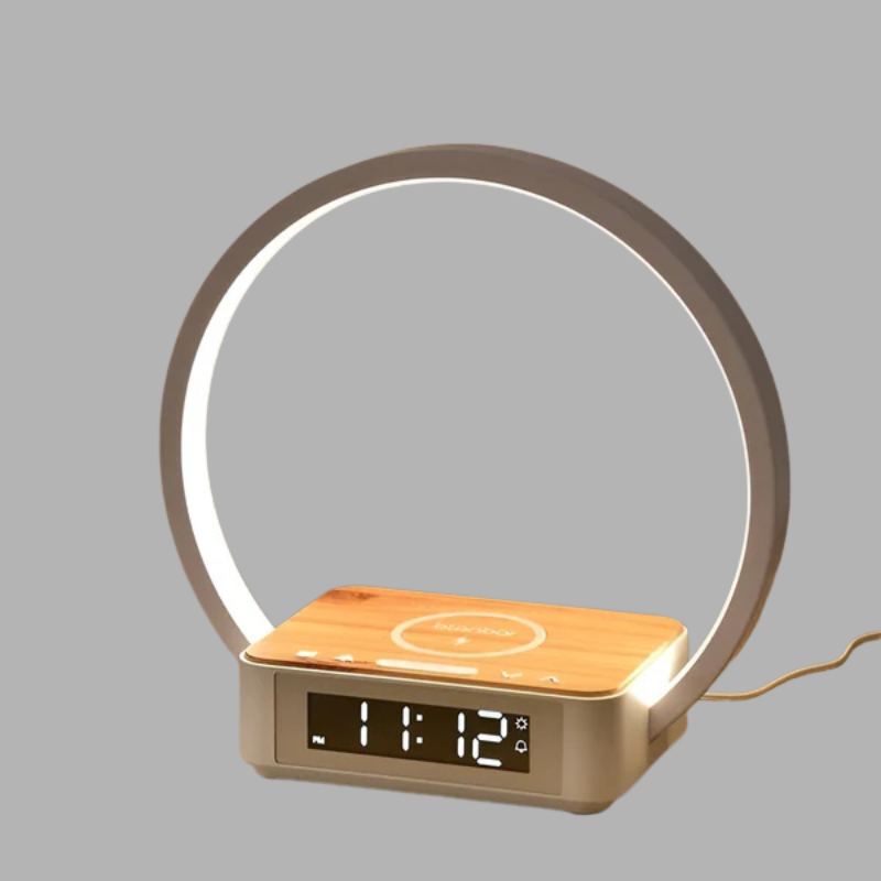 Intelligente Nachttischlampe mit kabellosem Ladegerät – Touch-Steuerung & Uhr