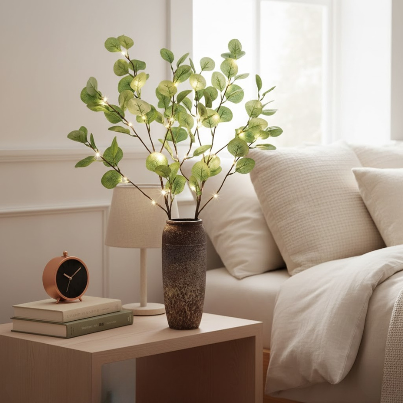 Skandinavische LED-Leuchte im Olivenzweig-Design – Elegante Ambiente-Wohndekoration