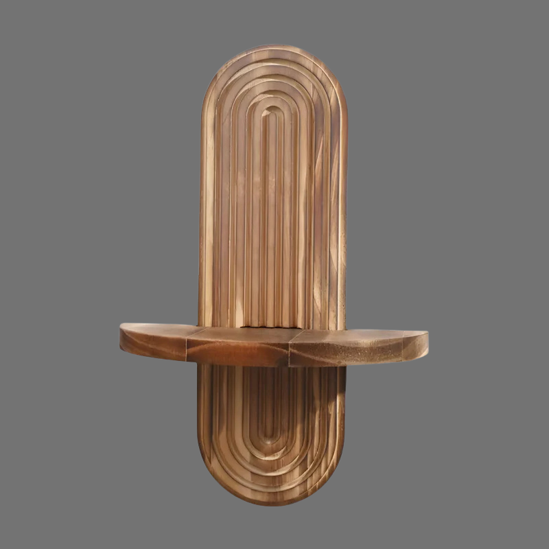 Handgefertigte geometrische Wandregale aus Holz – Stilvoller Boho-Akzent