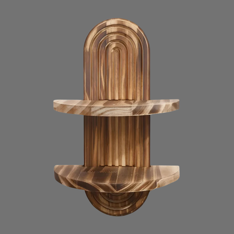 Handgefertigte geometrische Wandregale aus Holz – Stilvoller Boho-Akzent