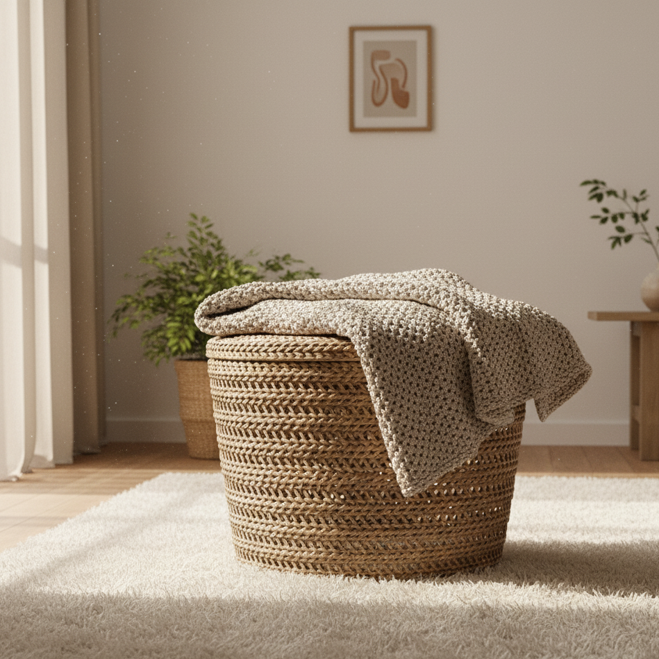 Luxus-Strickdecke (Beige)