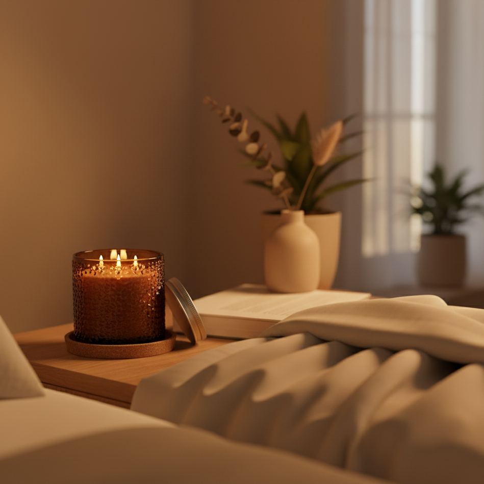 Duftkerze mit Holzdeckel