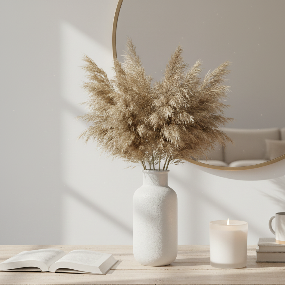 Keramikvase mit Pampasgras