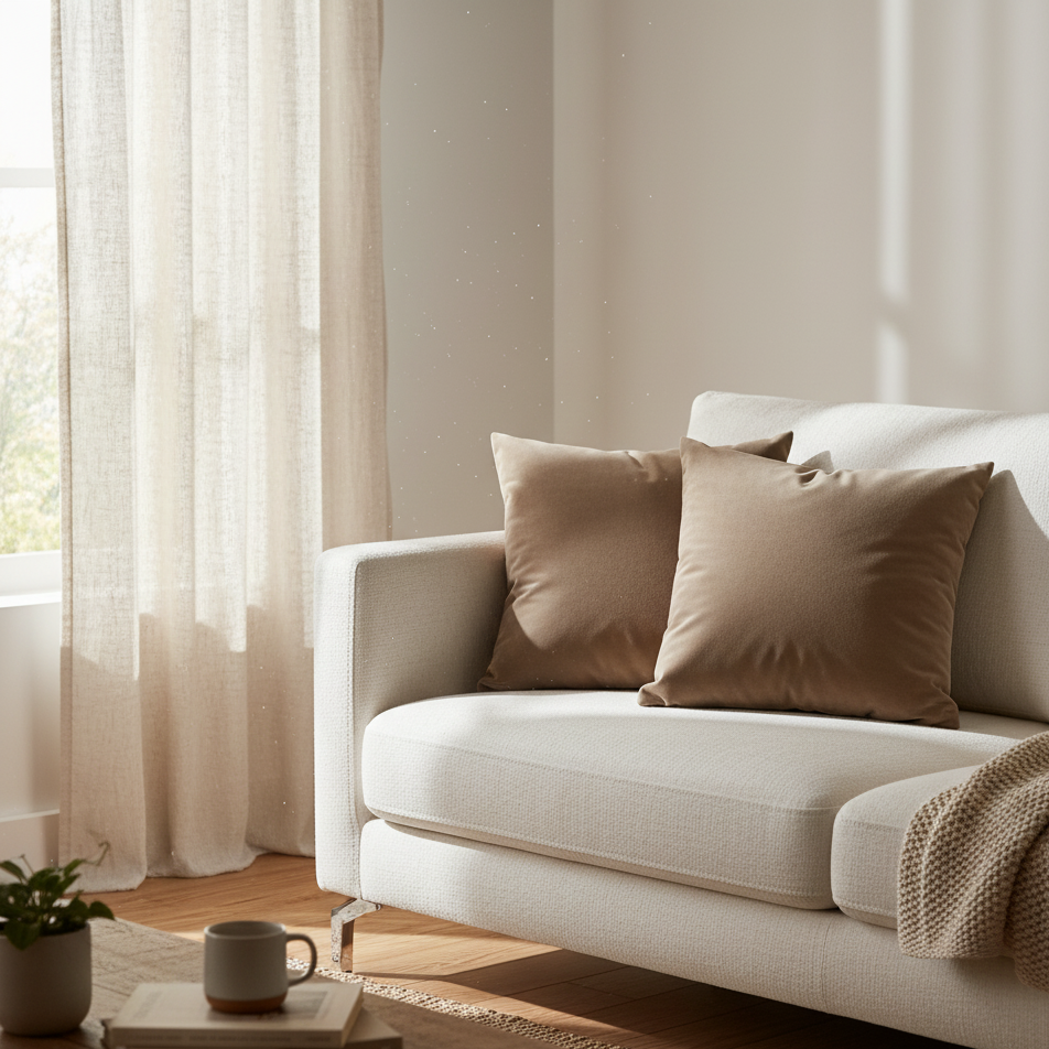 Samt-Kissen-Set (Taupe)