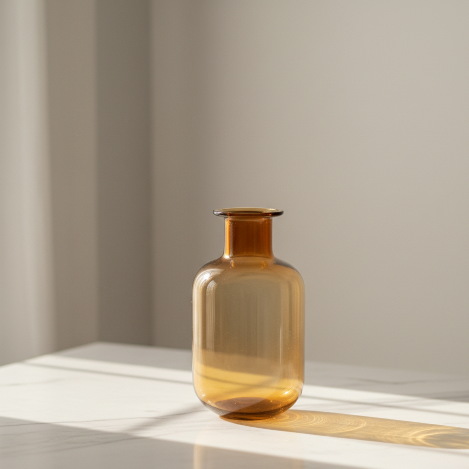 Glasvase (Bernsteinfarben)