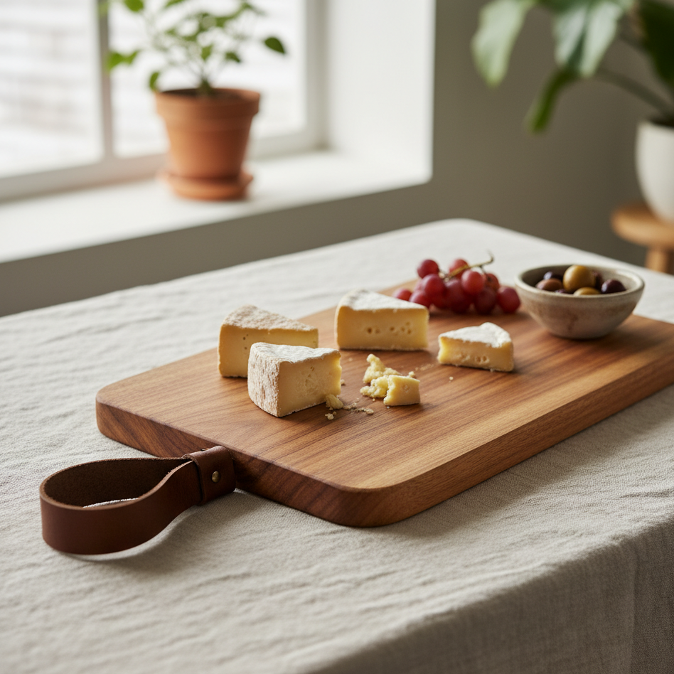 Holz-Servierbrett mit Griff