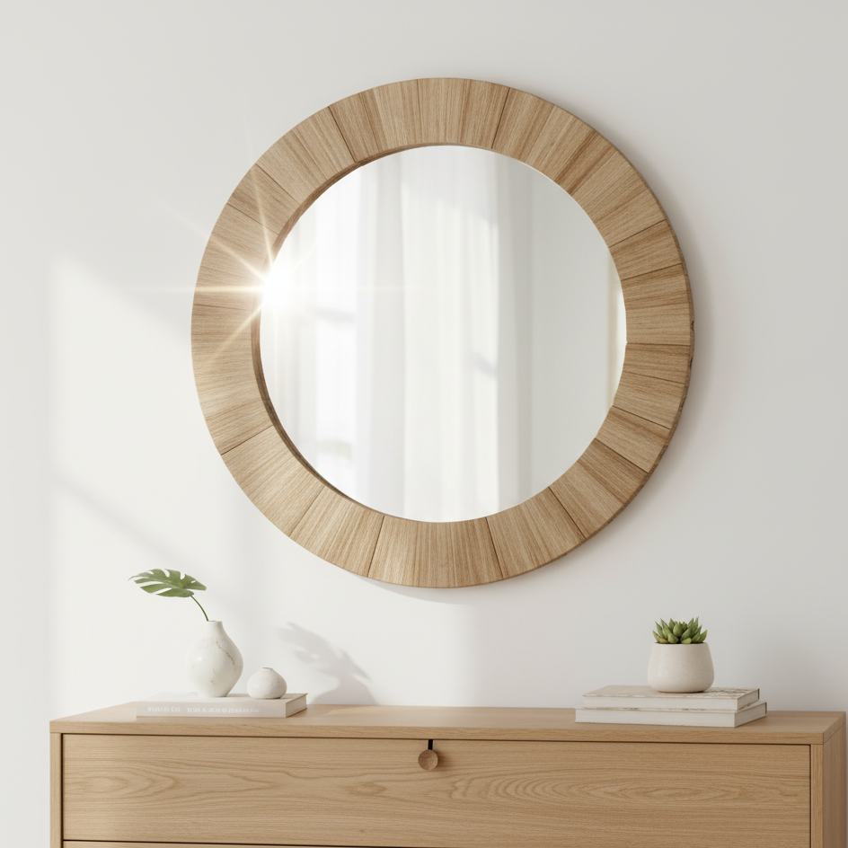 Runder Bambusspiegel
