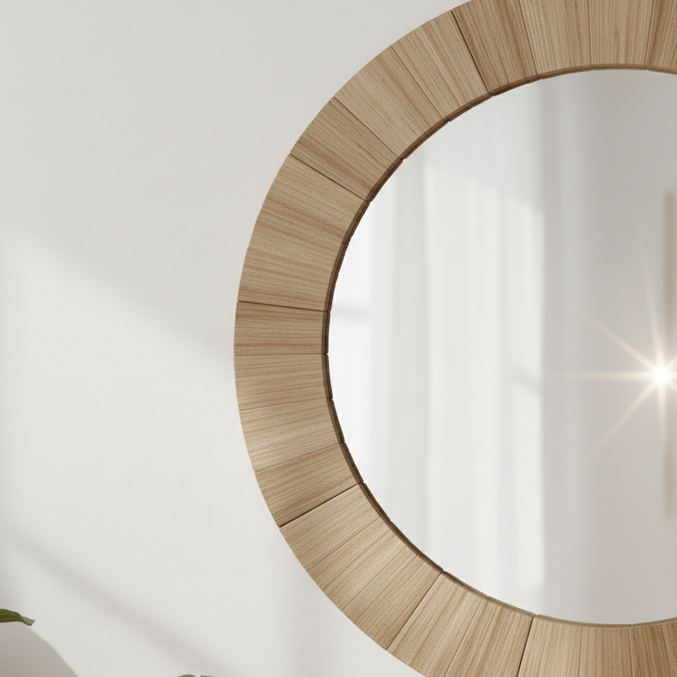 Runder Bambusspiegel