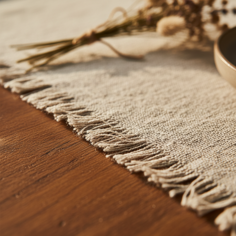 Leinentischläufer mit Rand