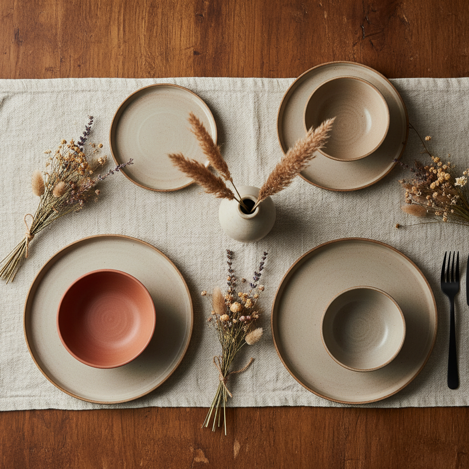 Leinentischläufer mit Rand